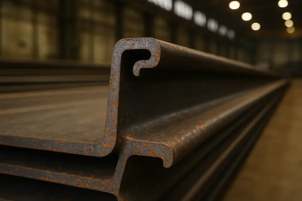 Исходное состояние шпунта Ларсена с прокатной окалиной Исходное состояние шпунта Ларсена с прокатной окалиной