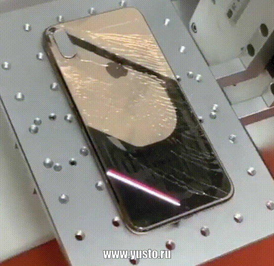 Снятия заднего стекла с IPhone лазерным маркером